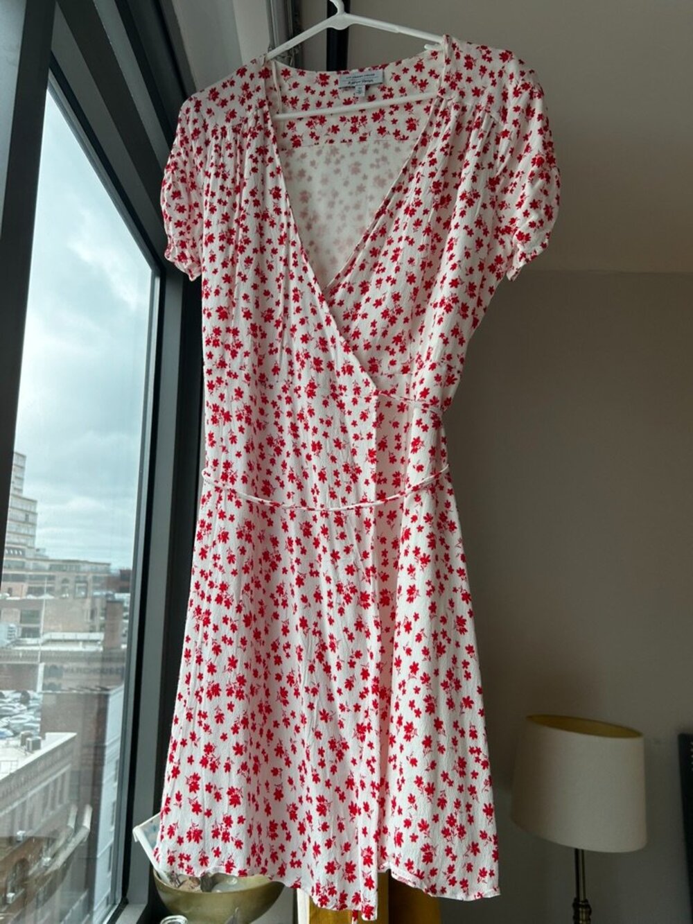 & Other Stories Red Floral Wrap Dress
